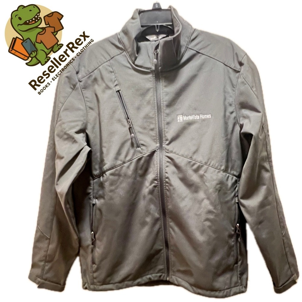 Eddie Bauer MonteVista Homes Mens Softshell Jacket Gray Zip Up Size L